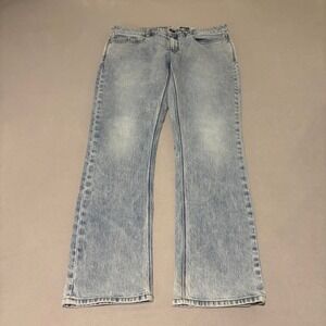 Volcom Vorta Mens Slim Straight Jeans Size 34 Light Wash Blue Denim Casual